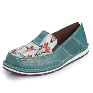 Women’s Ariat Turquoise Cow Skull Leather Cruiser Shoes
